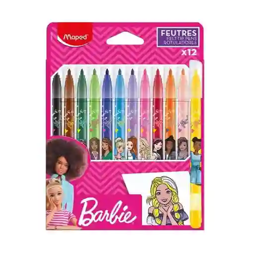 Marcadores Barbie X12 Colores Maped