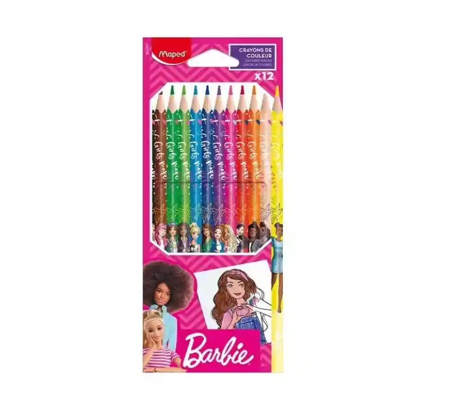 Lápices De Colores Barbie X12 Maped