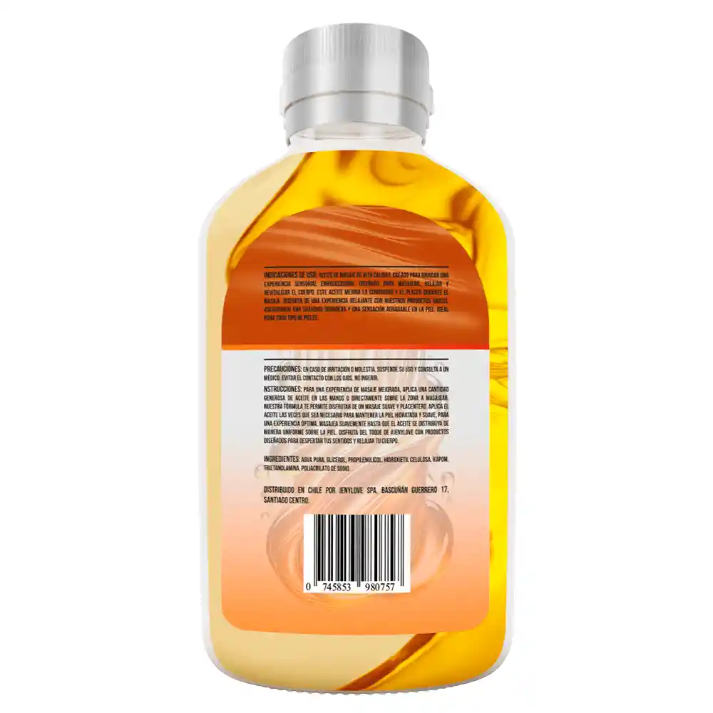 Aceite De Masajes Íntimo Premium Aroma A Naranja 130ml