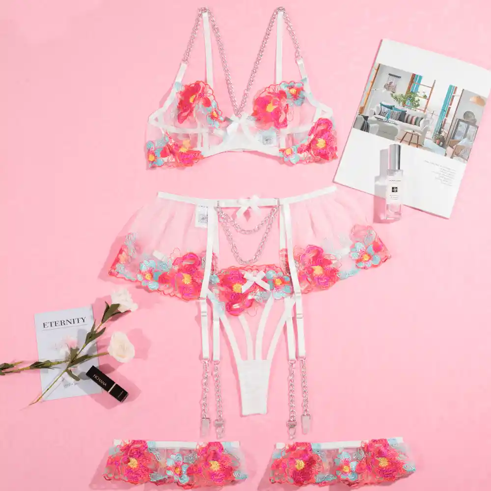 Conjunto Bralette Blanco – Talla M Y L