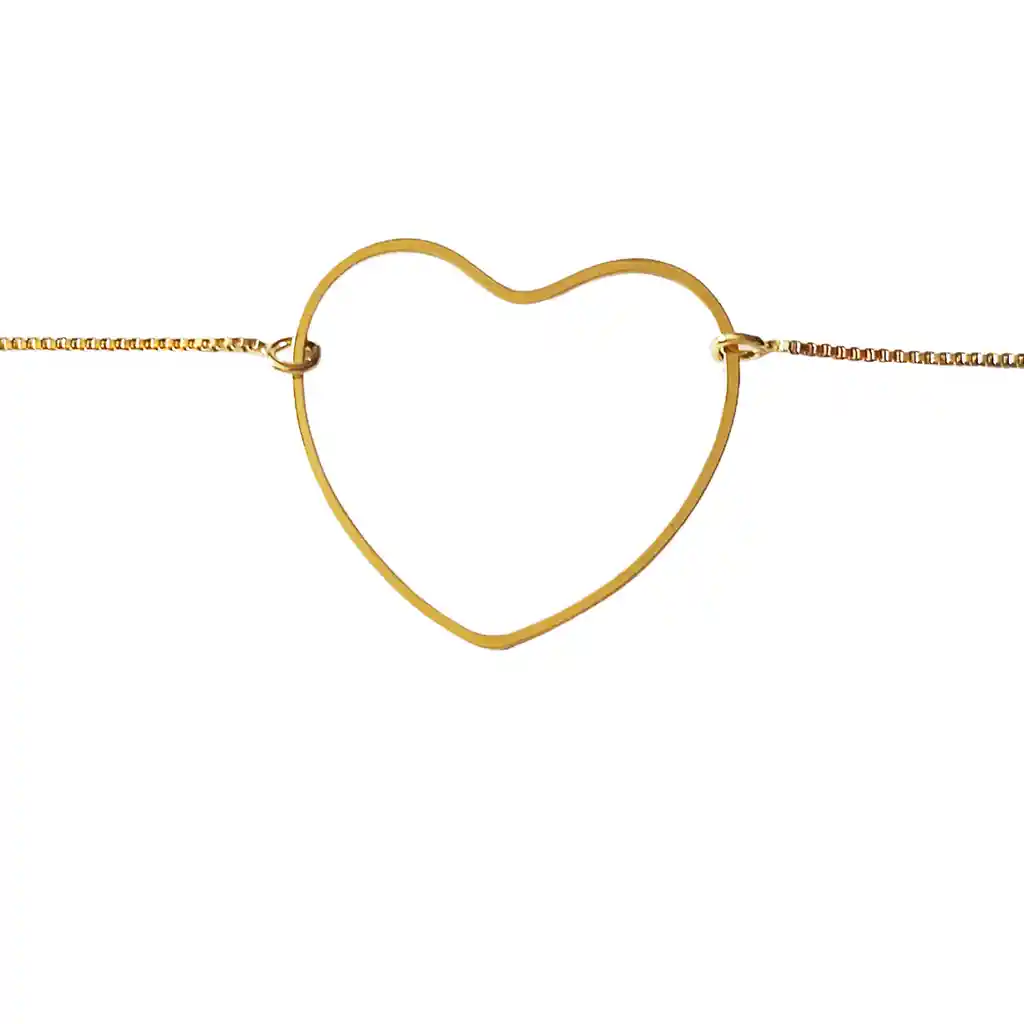 Pulsera Corazón Grande Enchapada Oro 18k