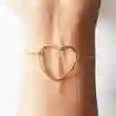 Pulsera Corazón Grande Enchapada Oro 18k