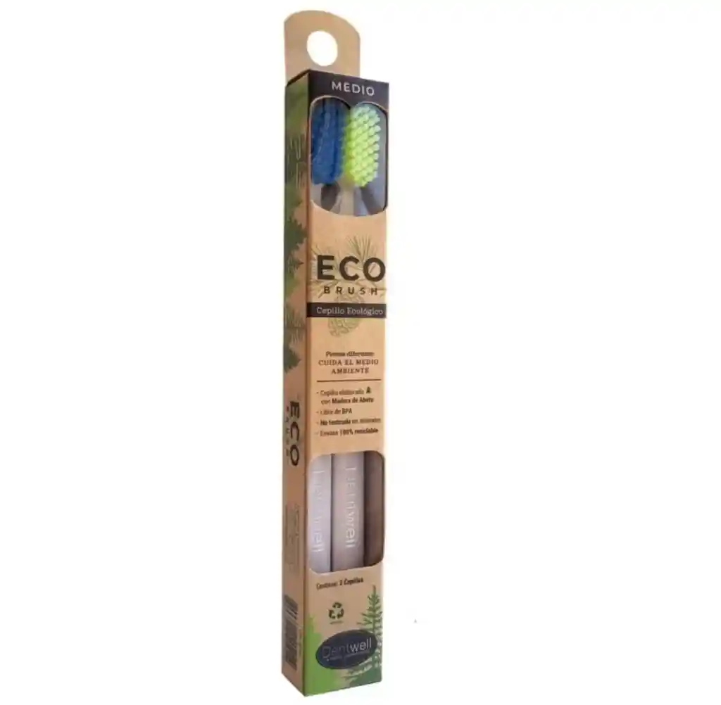 Eco Brush · Cepillo Dental Ecológico Medio X 2 Unidades