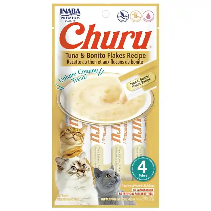 Churu Gato 4 Un 56 Grs Sabor Atun Y Hojuelas De Bonito Ahumado