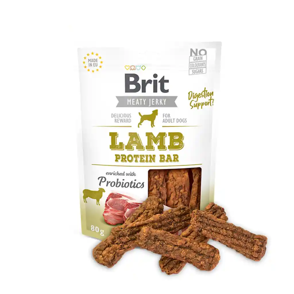 Brit Jerky Digestion Lamb Protein Bar Perro 80g