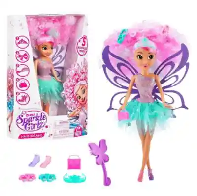 Zuru Sparkle Girlz Muñeca Peinados Soñados 5 Surprises! Pelo Rosado