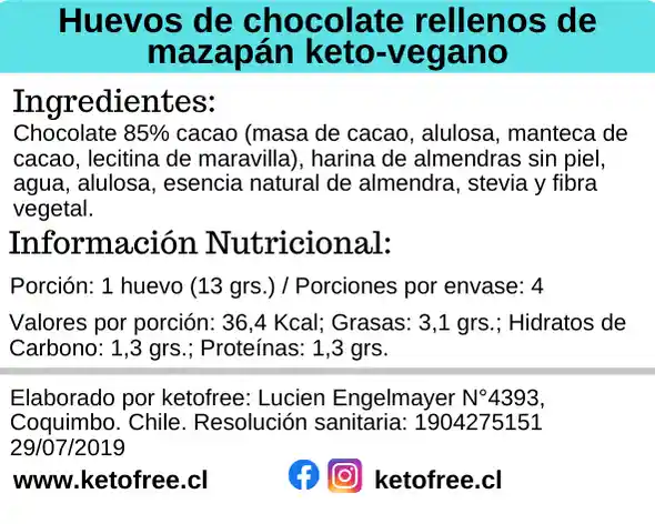 Keto Mazapan Chocolate Sin Lácteos Sin Gluten