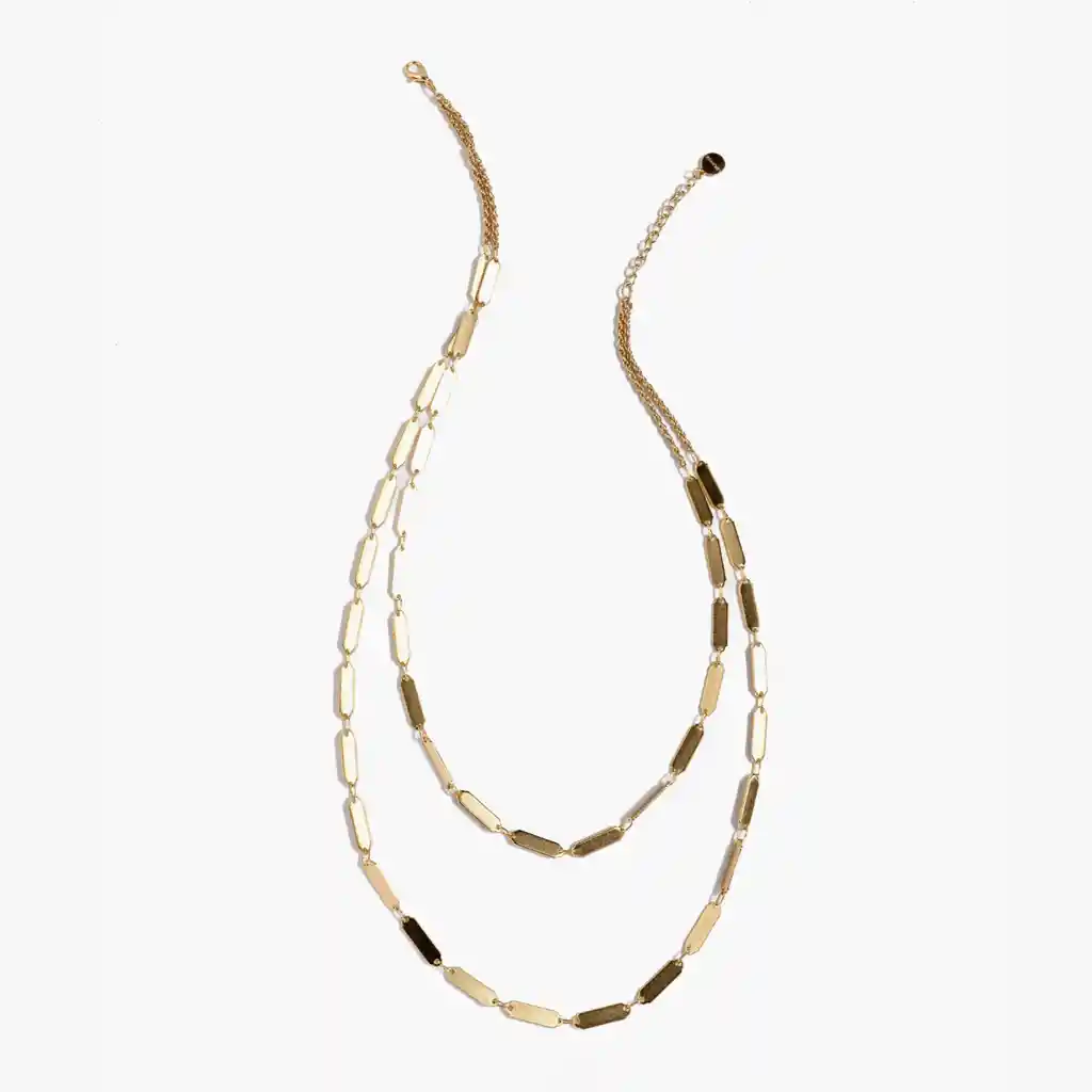 Collar Mujer Placas Rectangulares Dorado