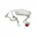 Colgante Gargantilla Corazón Rojo Plata Fina Ley S925