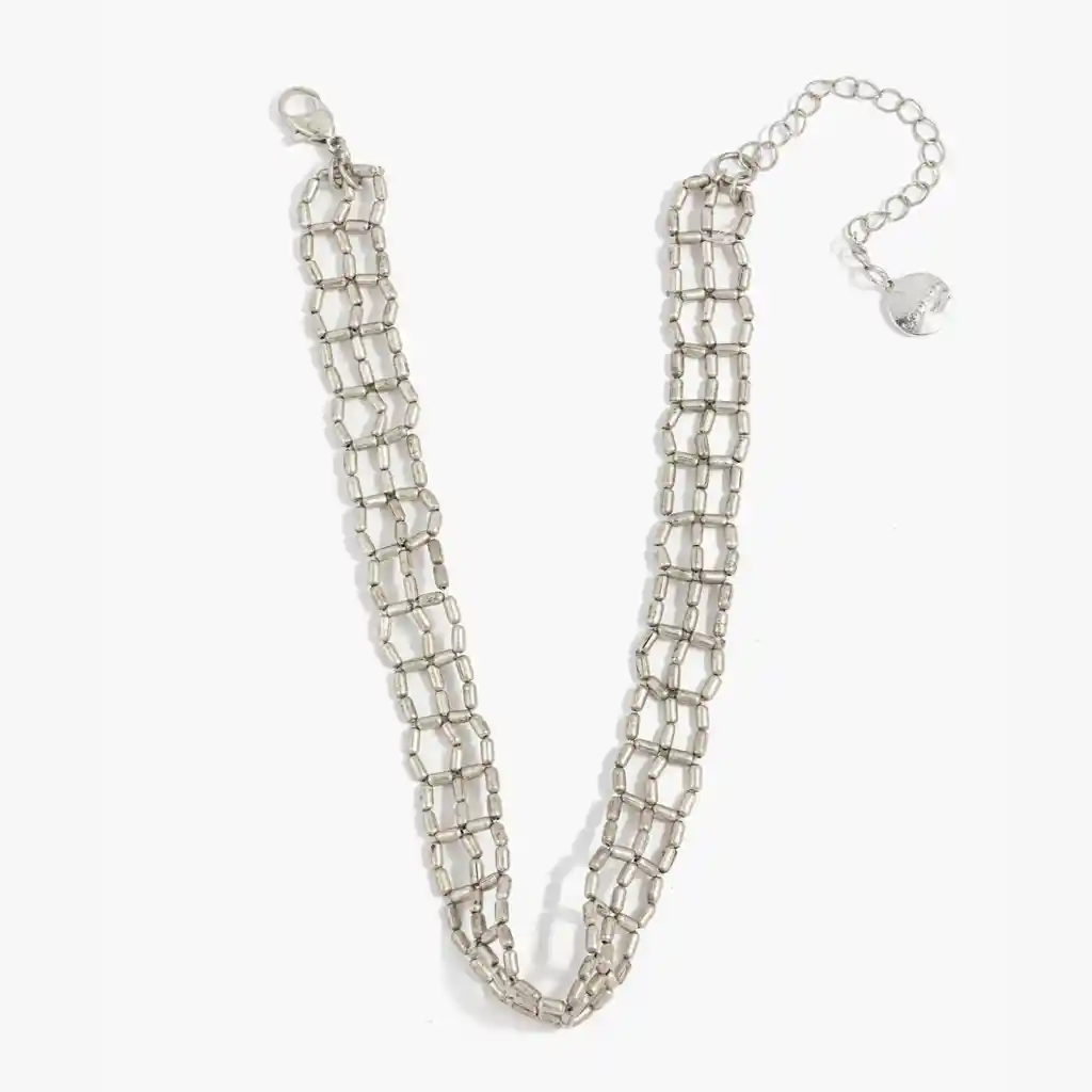 Collar Mujer Choker Red Plateado