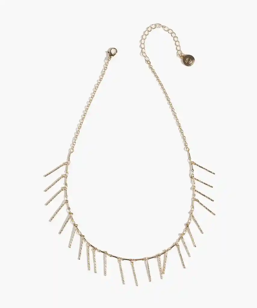 Collar Mujer Palitos Colgantes Dorado