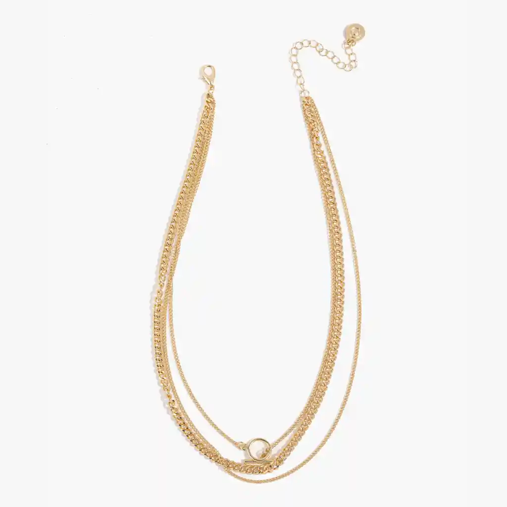 Collar Mujer Capas Broche T Dorado