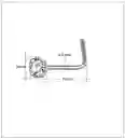 Pack Piercing Acero Quirúrgico Nariz Set Zirconia Tornasol Forma L