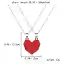 Colgante Doble Corazón Imantado Parejas Amigos Rojo