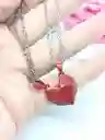 Colgante Doble Corazón Imantado Parejas Amigos Rojo