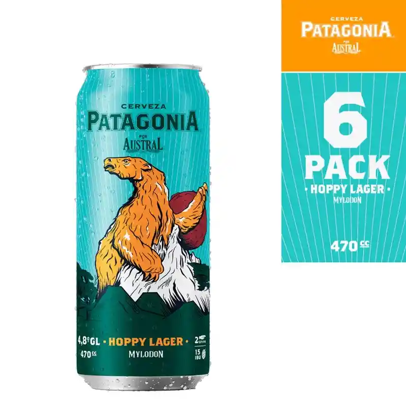 Six Pack Austral Hoppy Lager 470cc Lata