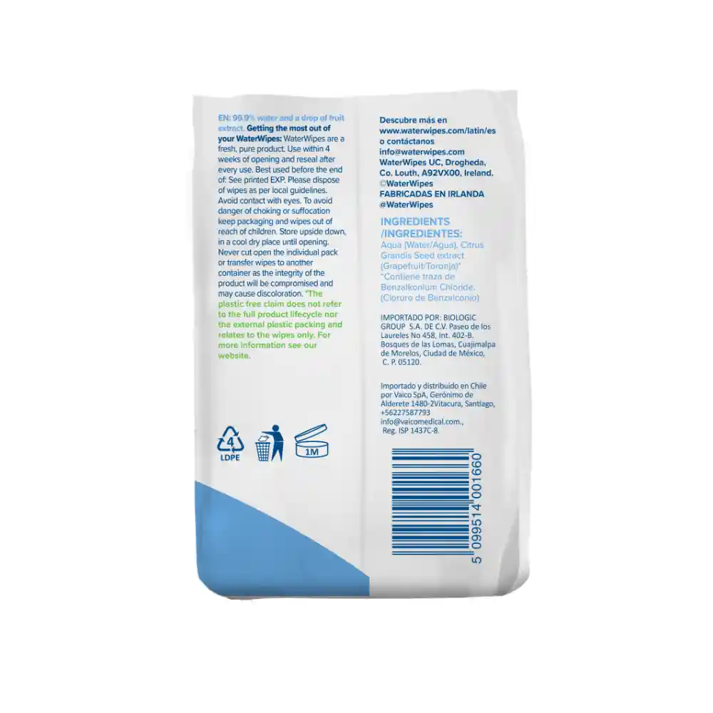 Toallitas Húmedas Bio Waterwipes 3 X 60 Uns.