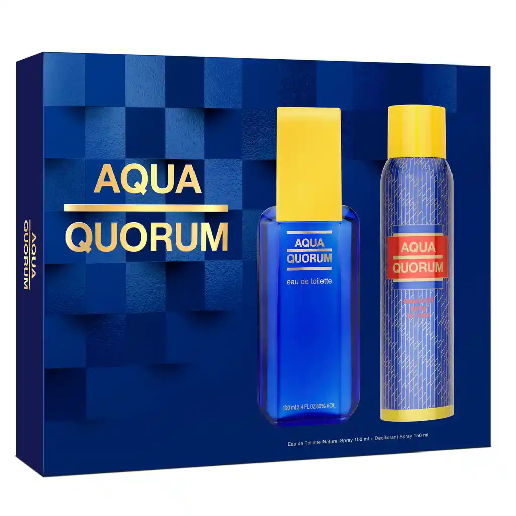 Set Perfume Hombre Aqua Quo + Desodorante