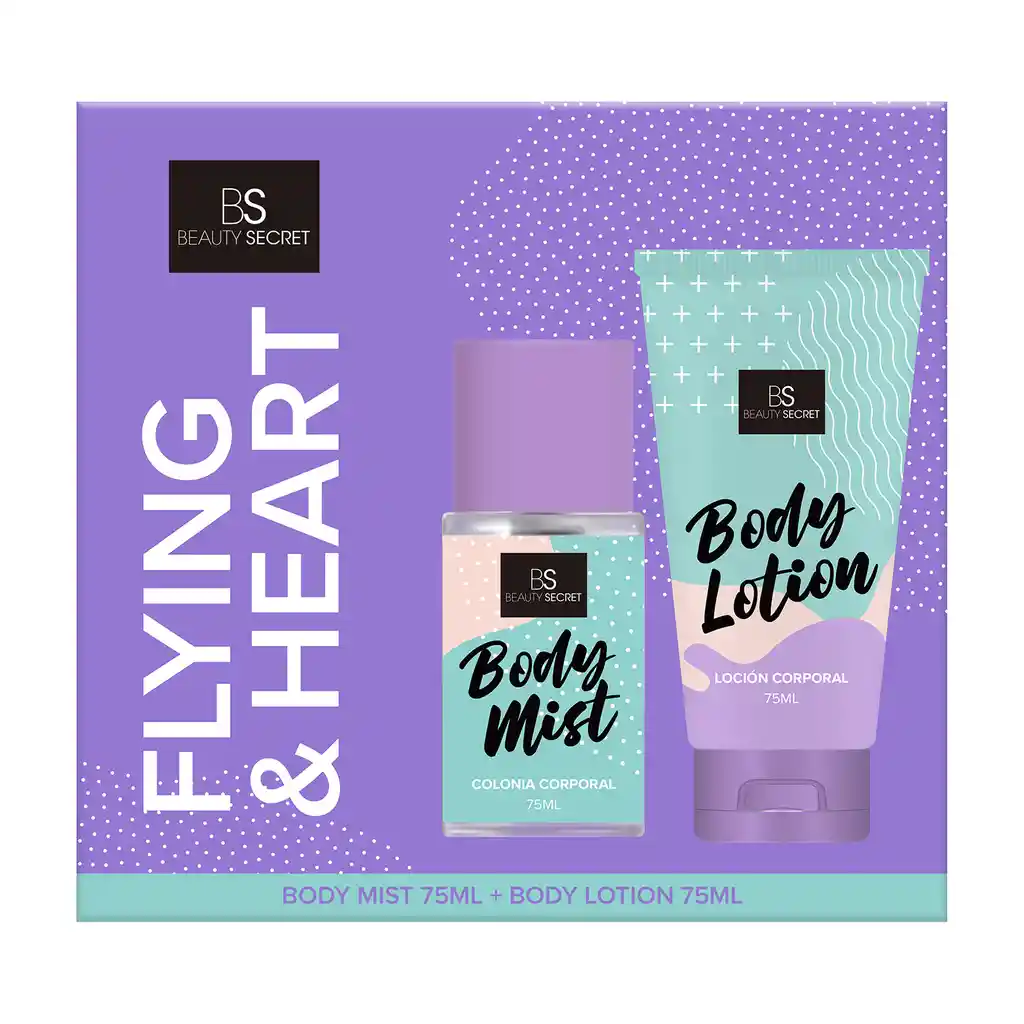 Beauty Secret Flying & Heart Body Mist 75 Ml + Body Lotion 75 Ml