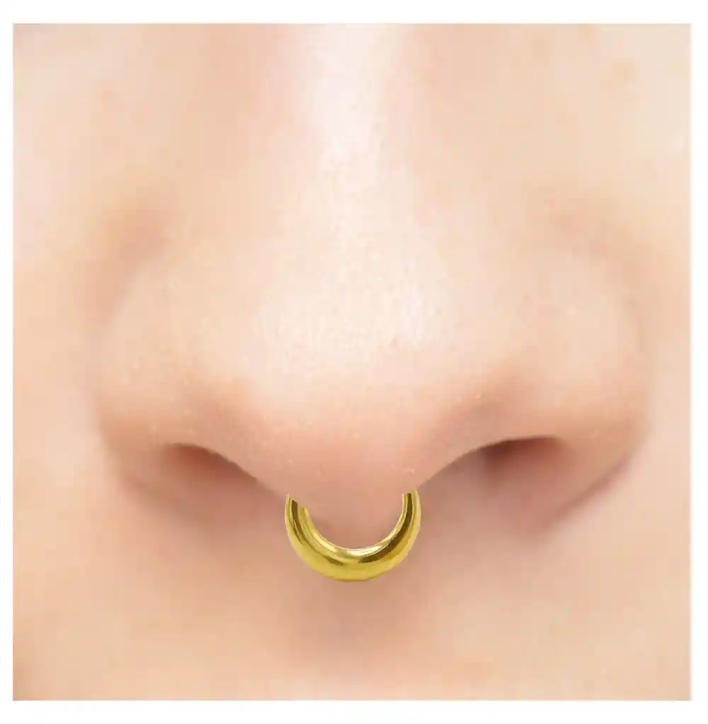 Piercing Septum Clicker 10mm 16g Titanio Astm F136 Dorado