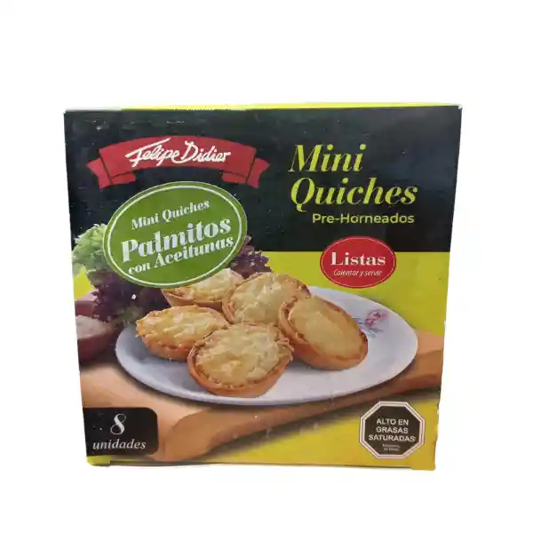 Mini Quiches Palmitos Aceitunas 8 Unid