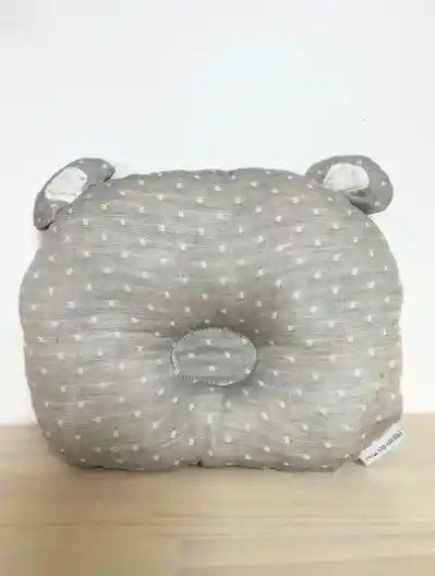 Almohada Lino Gris Con Puntos