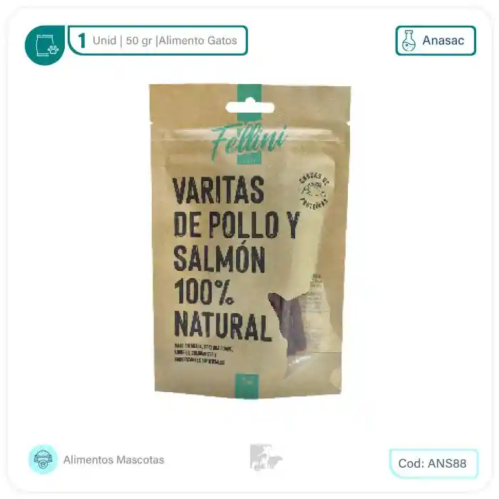 Fellini Snack Varitas Natural Pollo / Salmon 50gr