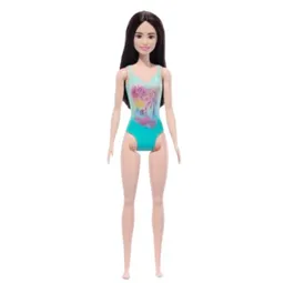 Mattel Barbie Muñeca Playera Pelo Castaño Oscuro