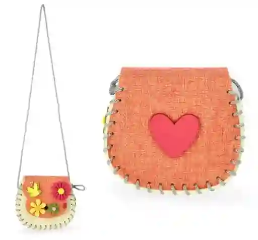 Cartera Bandolera Infantil Con Flores Y Mariposa