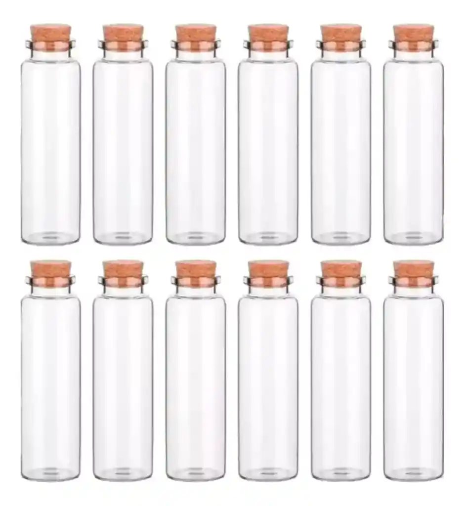 Pack 12 Frascos Pequeños De Vidrio Con Tapa 8x3cm 40ml