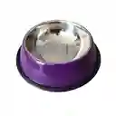 Plato Comedero Para Mascotas Antideslizante Unicolor 16 Cm (morado)