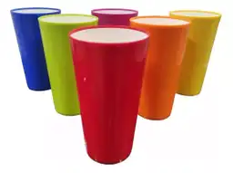 6 Vasos Plásticos Doble Capa Resistentes Reutilizables 600ml