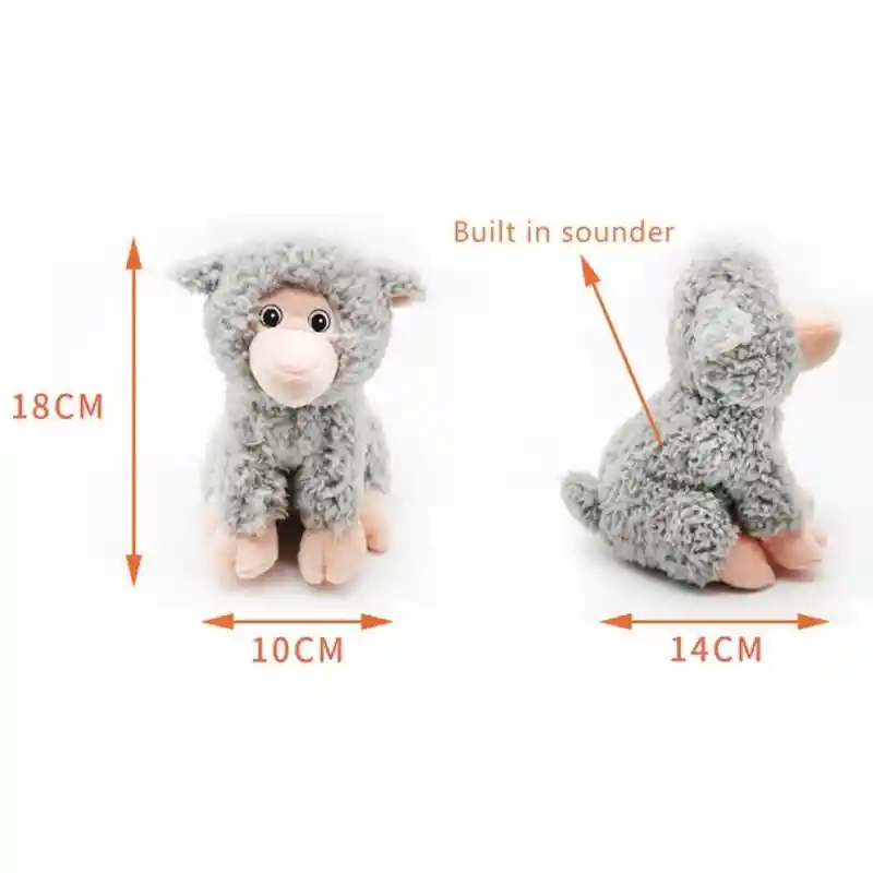 Juguete Peluche Para Mascotas De Animales Con Sonido (oveja Gris)