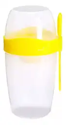 Vaso Para Yogurt Leche Y Cereal Frutas Portable Amarillo