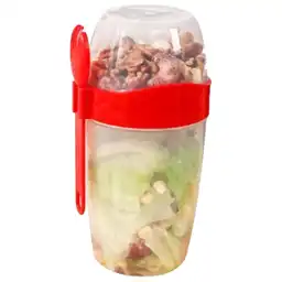 Vaso Para Yogurt Leche Y Cereal Frutas Portable Rojo