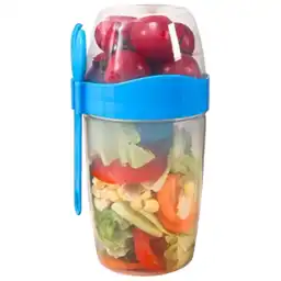 Vaso Para Yogurt Leche Y Cereal Frutas Portable Azul