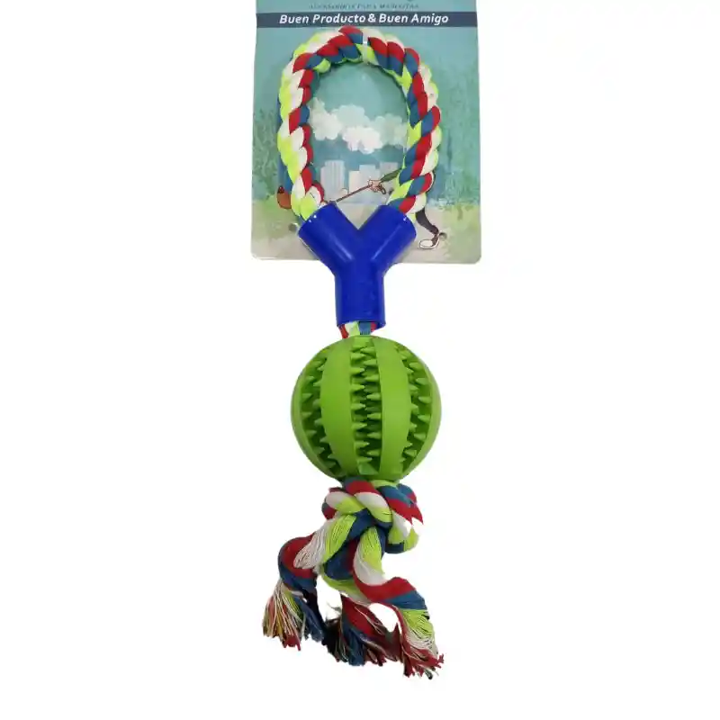 Juguete Pelota Dental Con Cuerda De Agarre Para Perros (verde)