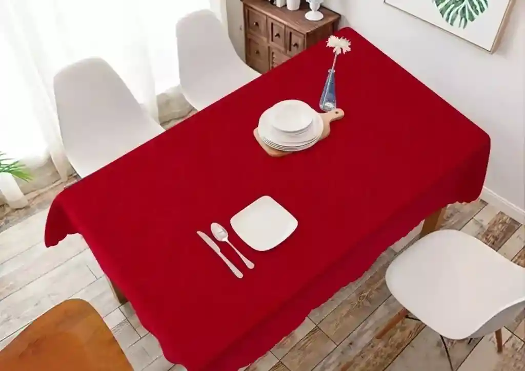 Mantel Rectangular De Tela 140x220 Rojo