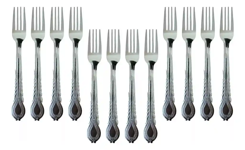 Set 12 Tenedores Acero Inoxidable Para Postre Tortas Picoteo