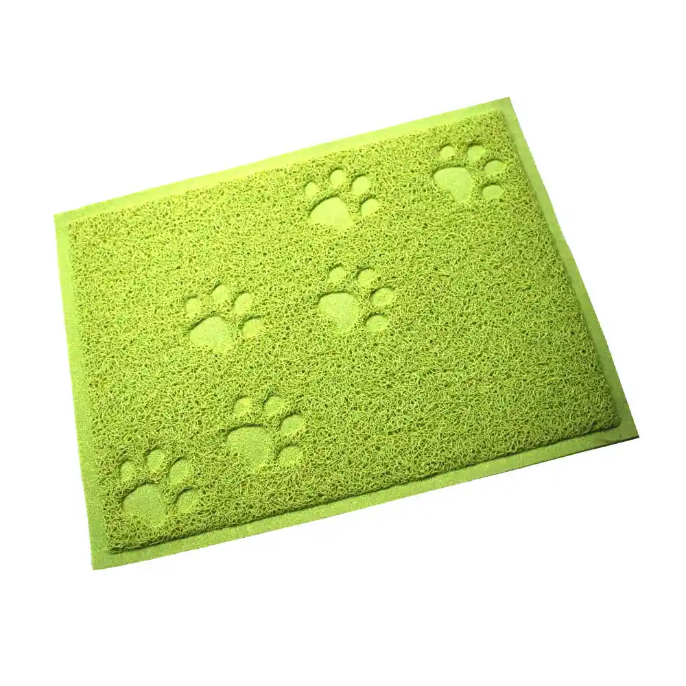 Alfombra Sanitaria Comedero Antideslizant Mascota Perro Gato Rectangular (verde)