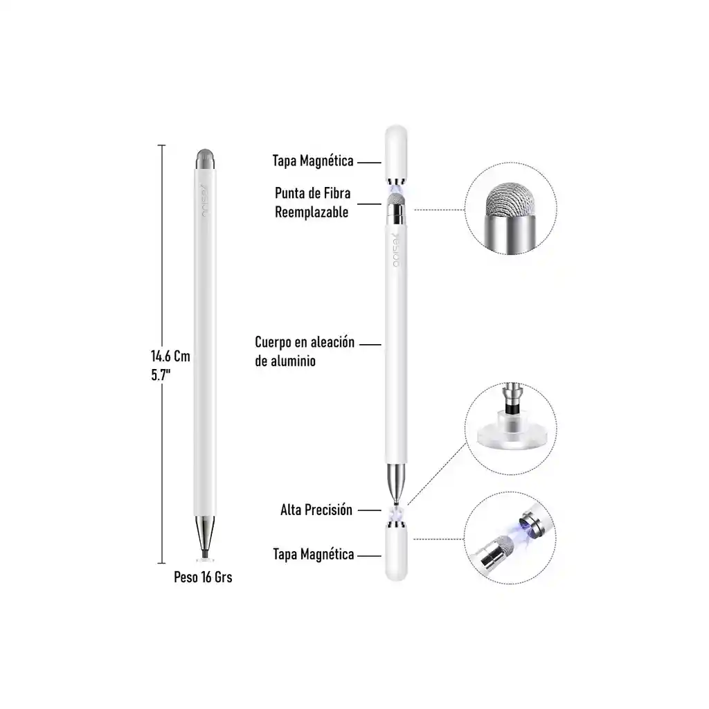 Lápiz Óptico 2 En 1 Universal Táctil St02 Yesido