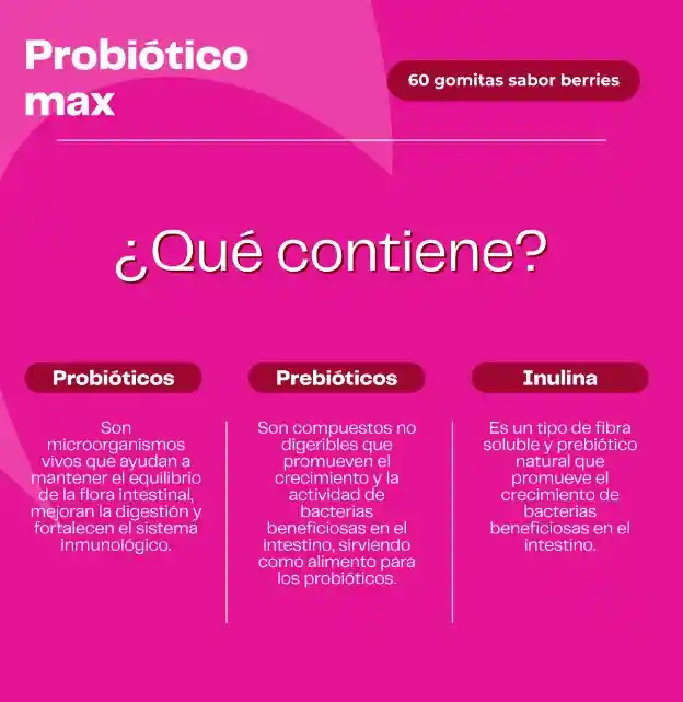 Gomitas Probióticos + Prebióticos 60 Unidades