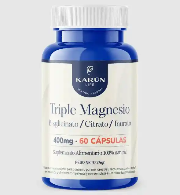 Triple Magnesio - Bisglicinato, Citrato Y Taurato 400mg