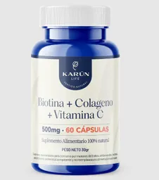 Colágeno Hidrolizado + Biotina + Vitamian C - 60 Capsulas