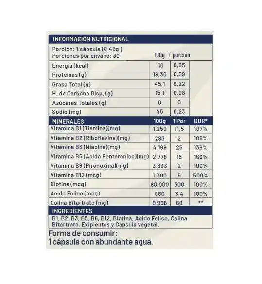 B-complex 440mg 60 Capsulas