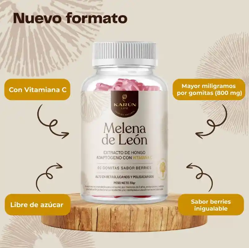Hongo Melena De León + Vitamina C 60 Gomitas