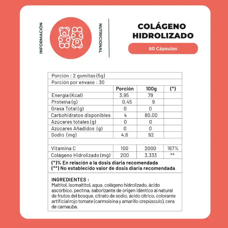 Gomitas Colágeno Hidrolizado + Vitamina C