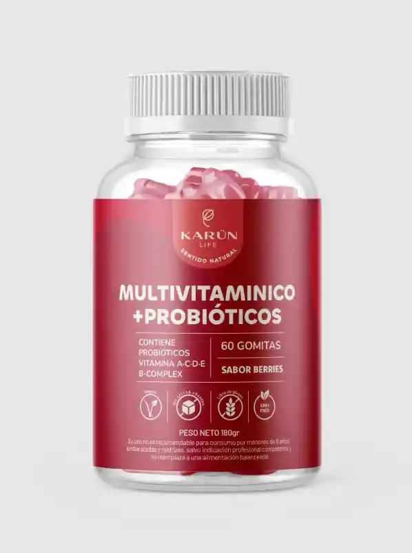 Gomitas Multivitamínico + Probióticos Y Biotina 60 Unidades