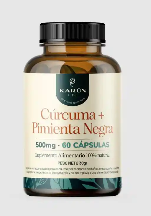 Curcuma + Pimienta 60 Cápsulas 500 Mg