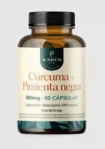 Curcuma + Pimienta Negra 500 Mg 90 Cápsulas